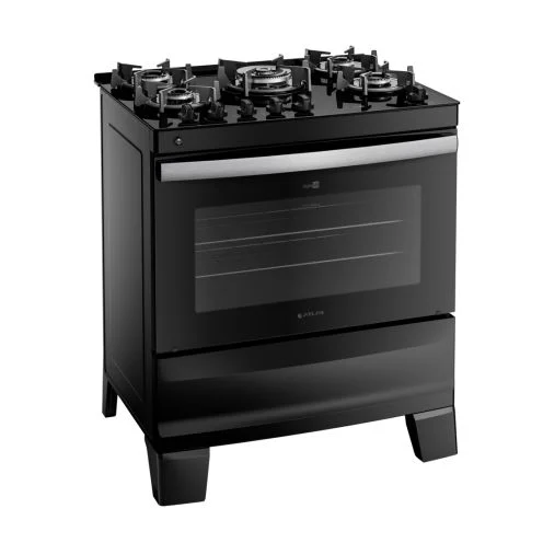 Fogão 5 Bocas Electrolux Preto Efficient Mesa de Vidro PerfectCook e Grades de Ferro (FE5GB) Bivolt